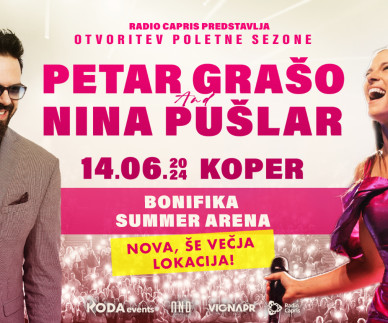 BONIFIKA SUMMER ARENA: Nina Pušlar in Petar Grašo na novi lokaciji